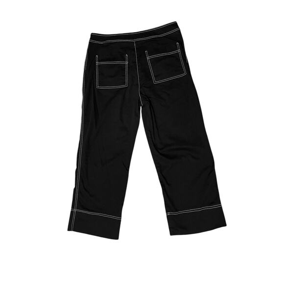 Barbara Lesser Fibers Size 12 Black Cropped Wide Leg High-Rise Jeans- Edgy - Picture 2 of 10